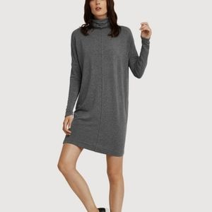 Kit & Ace doublestacked turtleneck dress grey